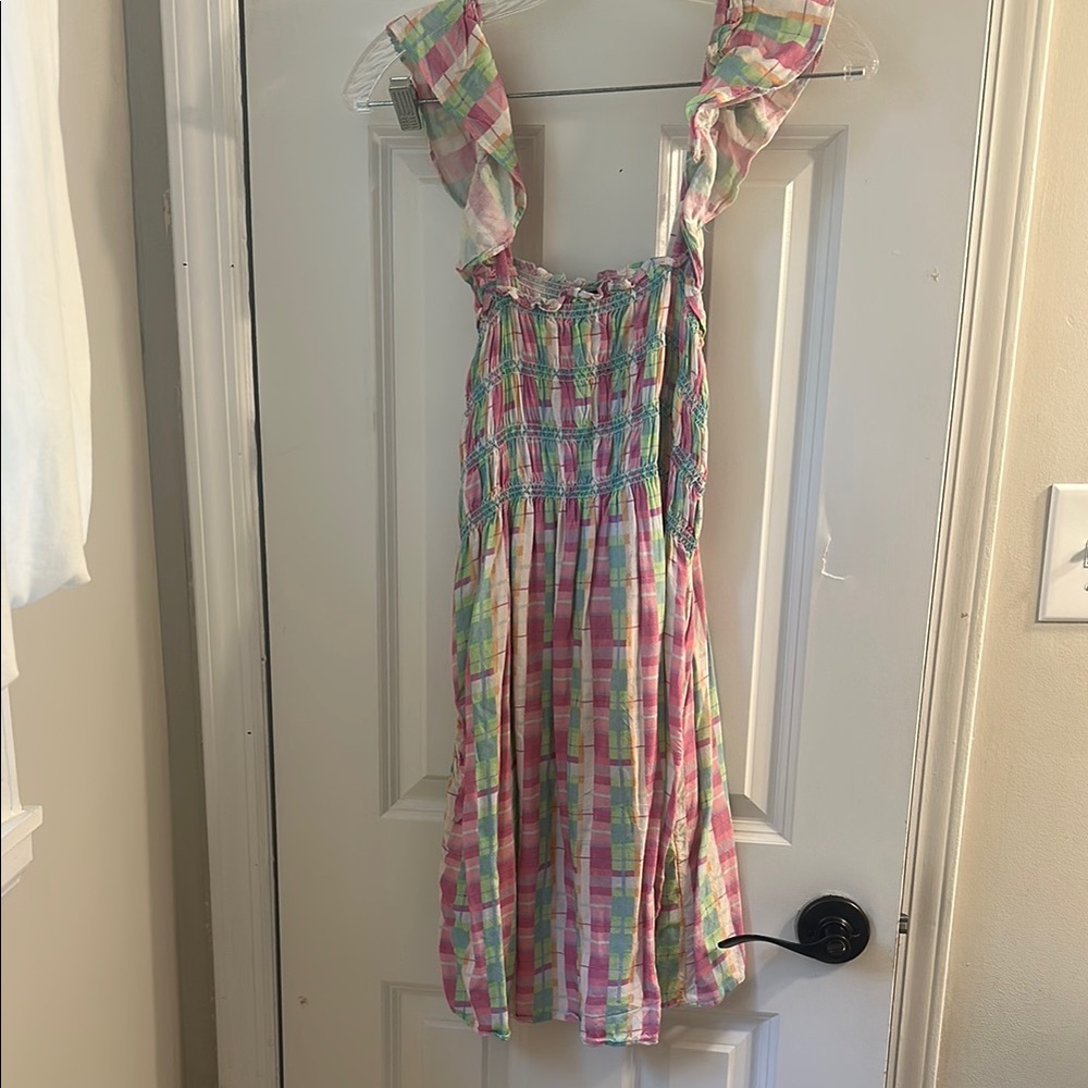 Colorful Women’s Dress with Ruffled Straps